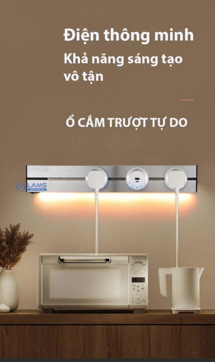 Ổ điện thanh ray cảm biến đèn led